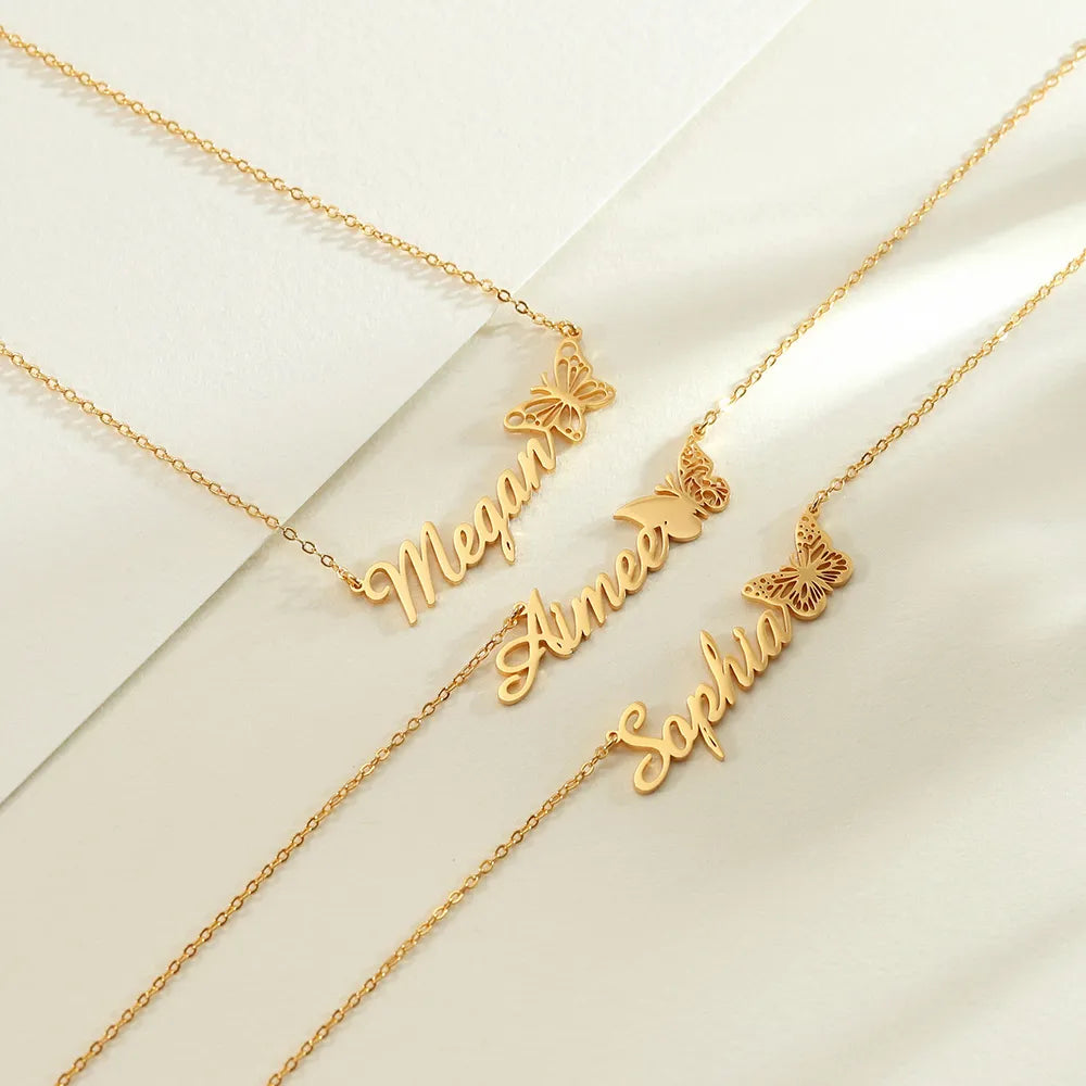 Personalized Butterfly Necklace