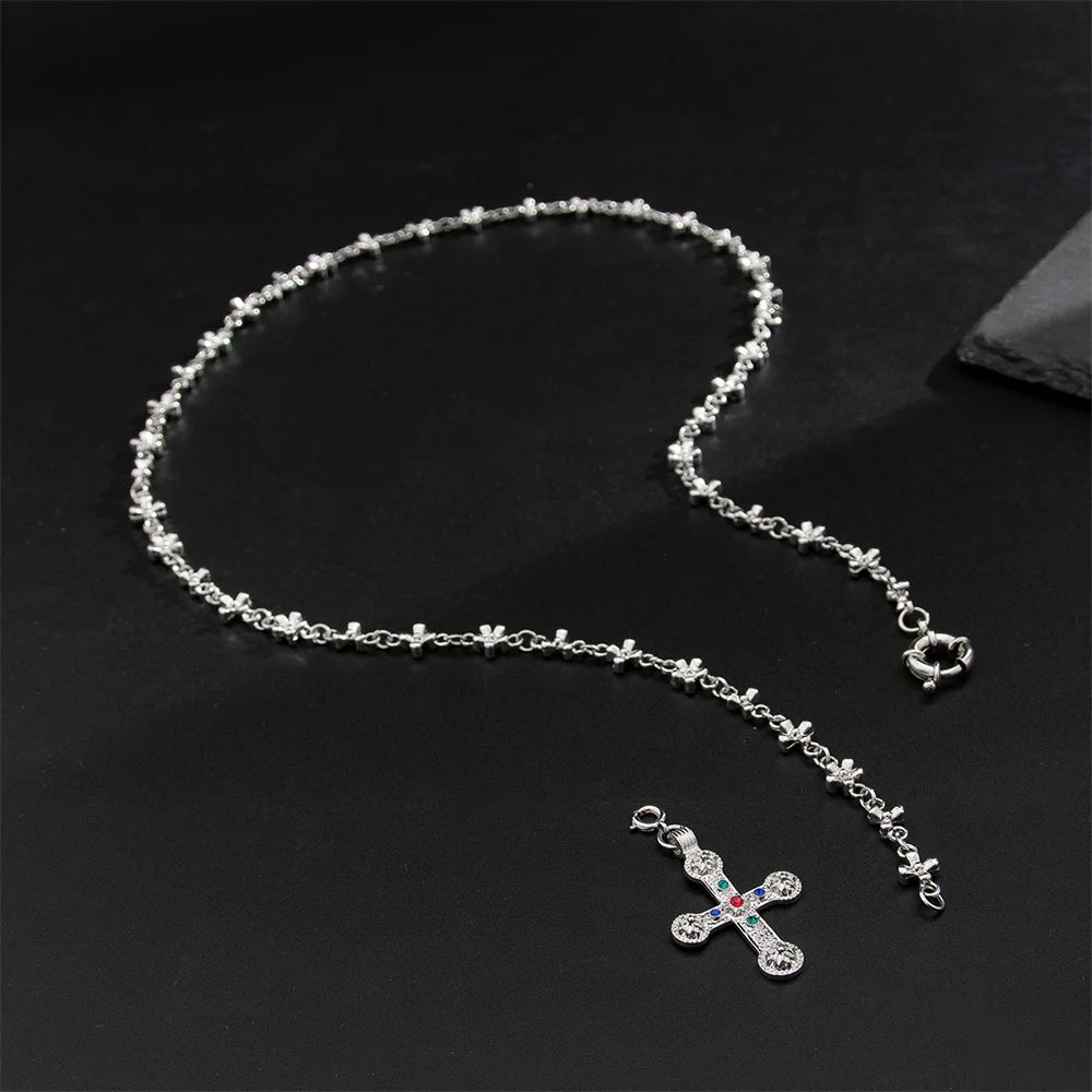 Zircon Cross Pendant Necklace