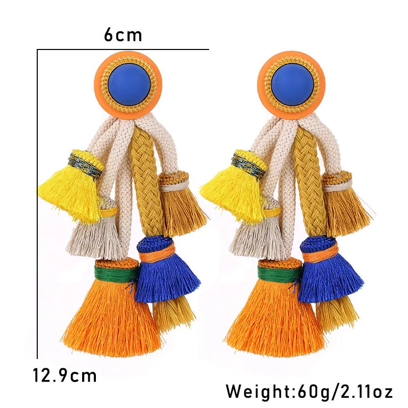 Colorburst Statement Tassel Earring