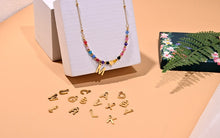 Load image into Gallery viewer, Beaded Heart Initial Necklace
