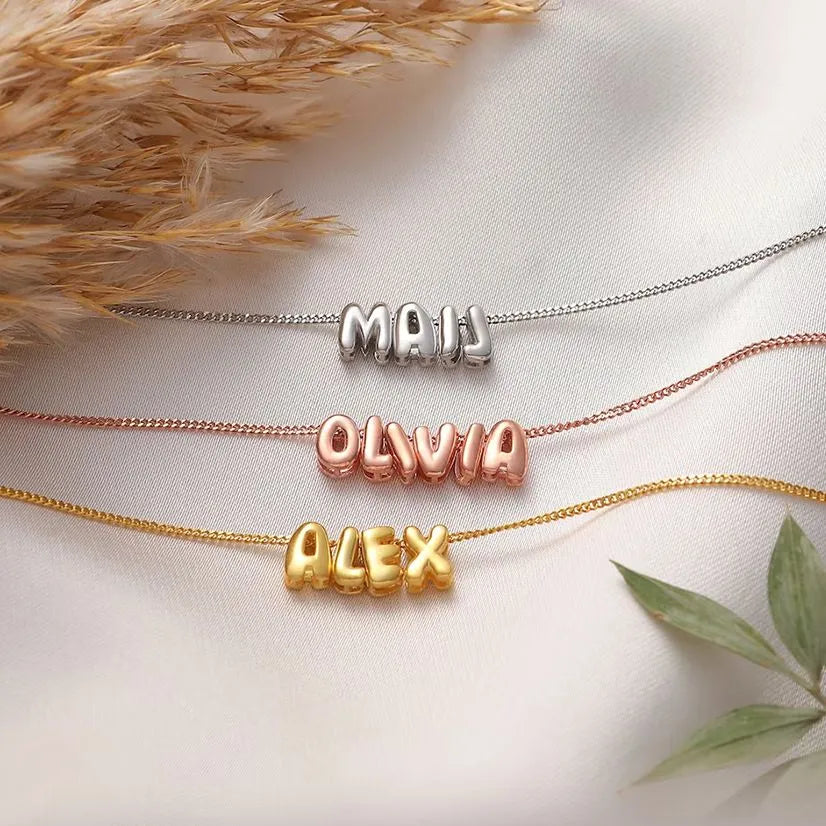 Personalized Bubble Name Necklace