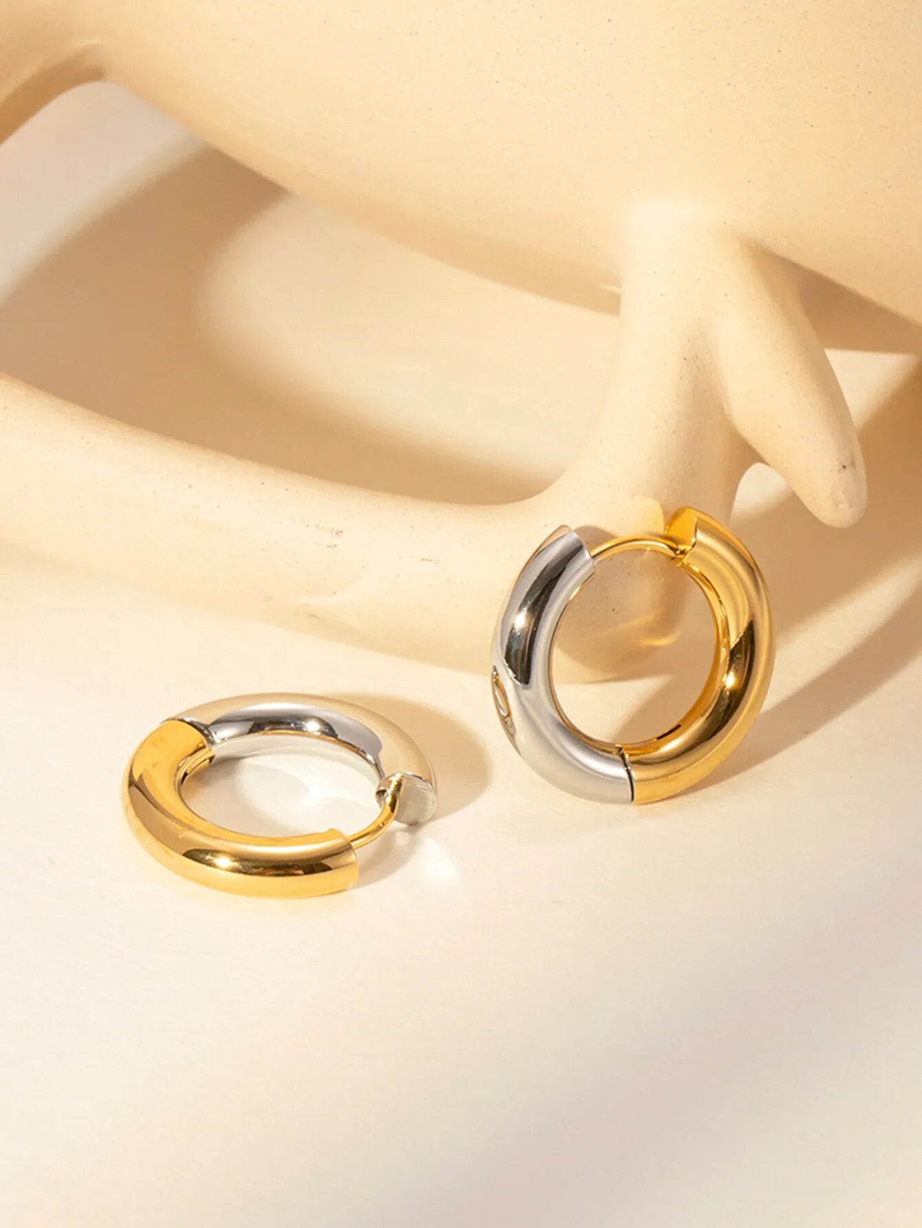 Chunky Steel Hoop Earrings