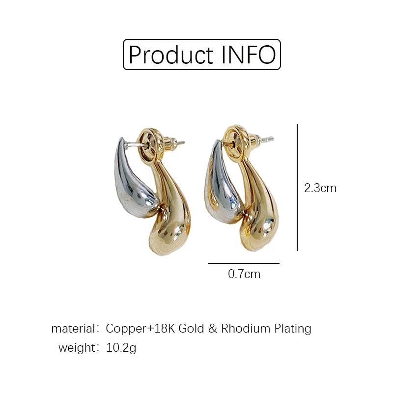 Needle Water Drop Earrings