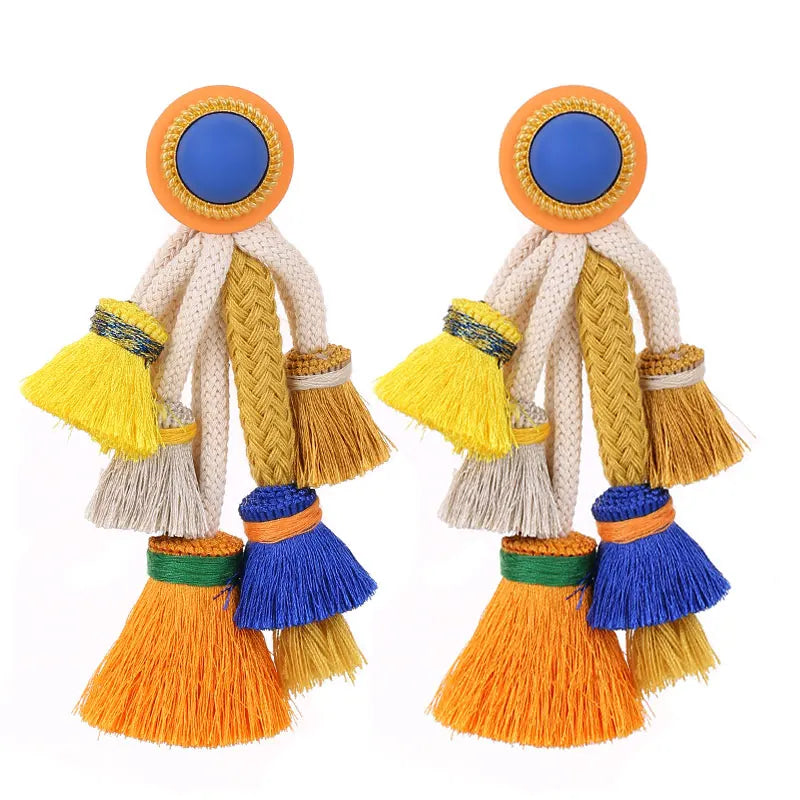 Colorburst Statement Tassel Earring