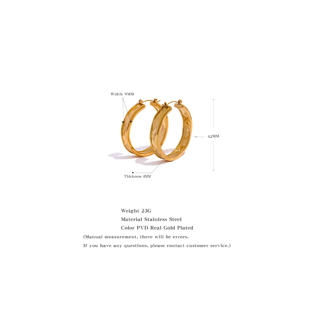Round Textured Hoop Earrings