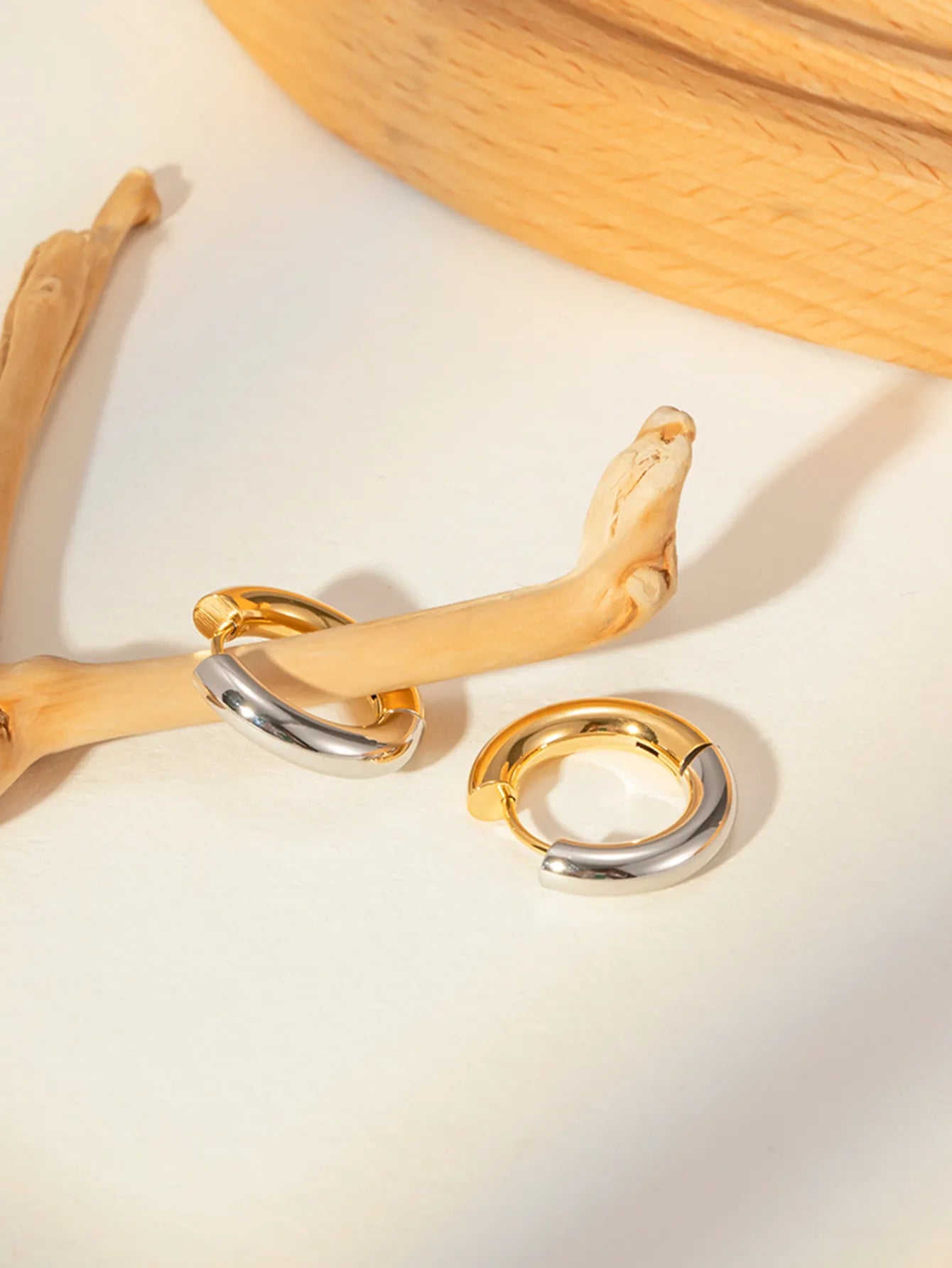 Chunky Steel Hoop Earrings