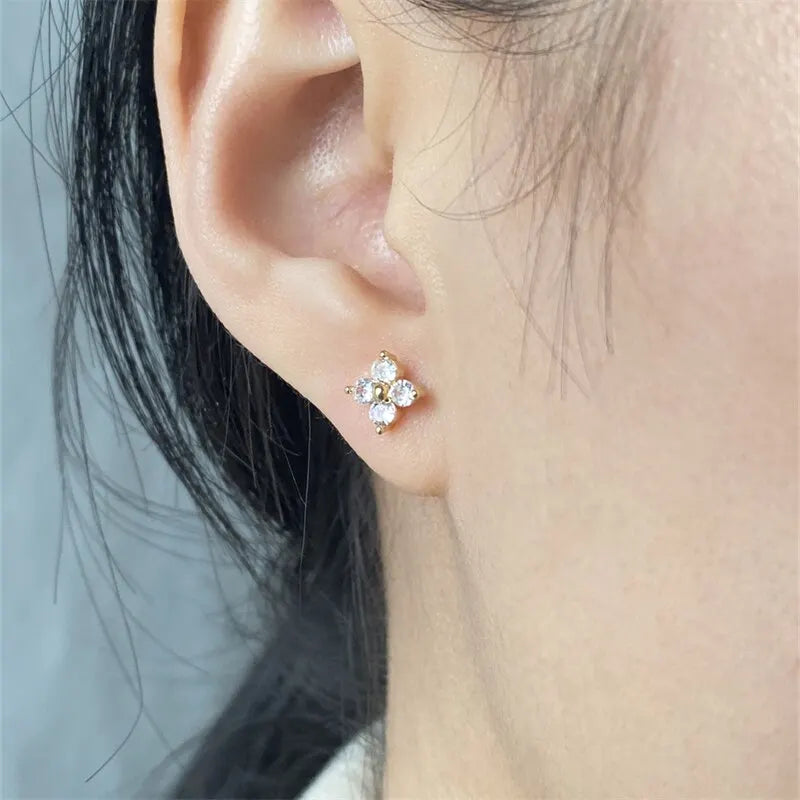 CZ Flower Stud Earring