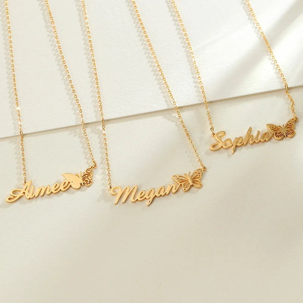 Personalized Butterfly Necklace