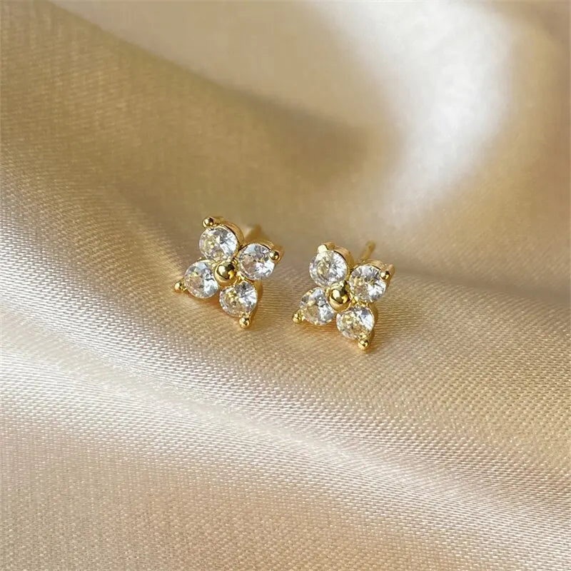 CZ Flower Stud Earring