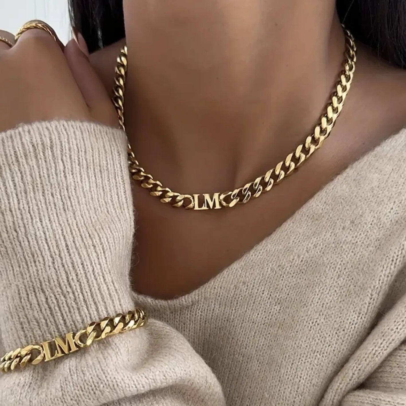 Cuban Initial Necklace