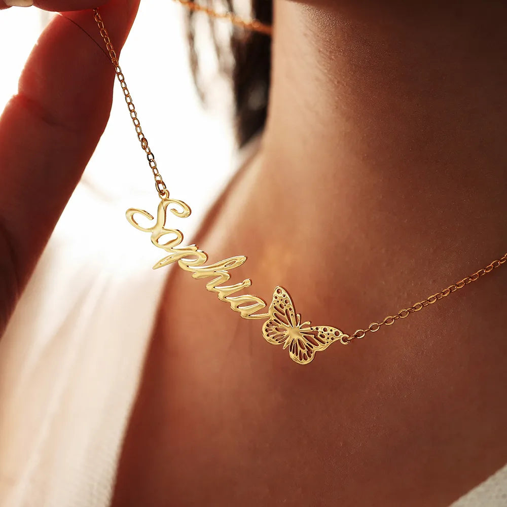 Personalized Butterfly Necklace