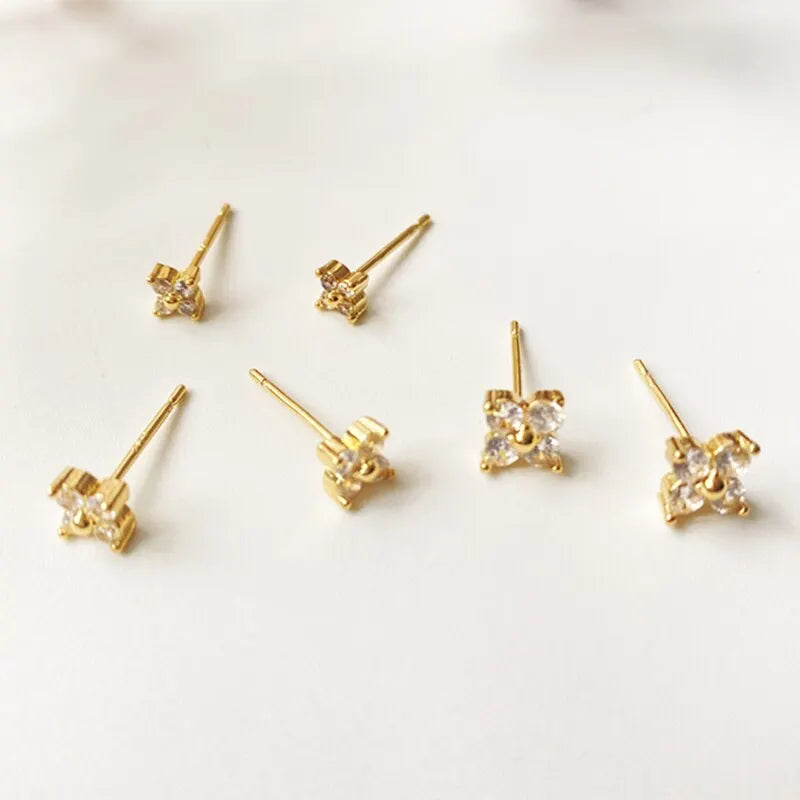 CZ Flower Stud Earring