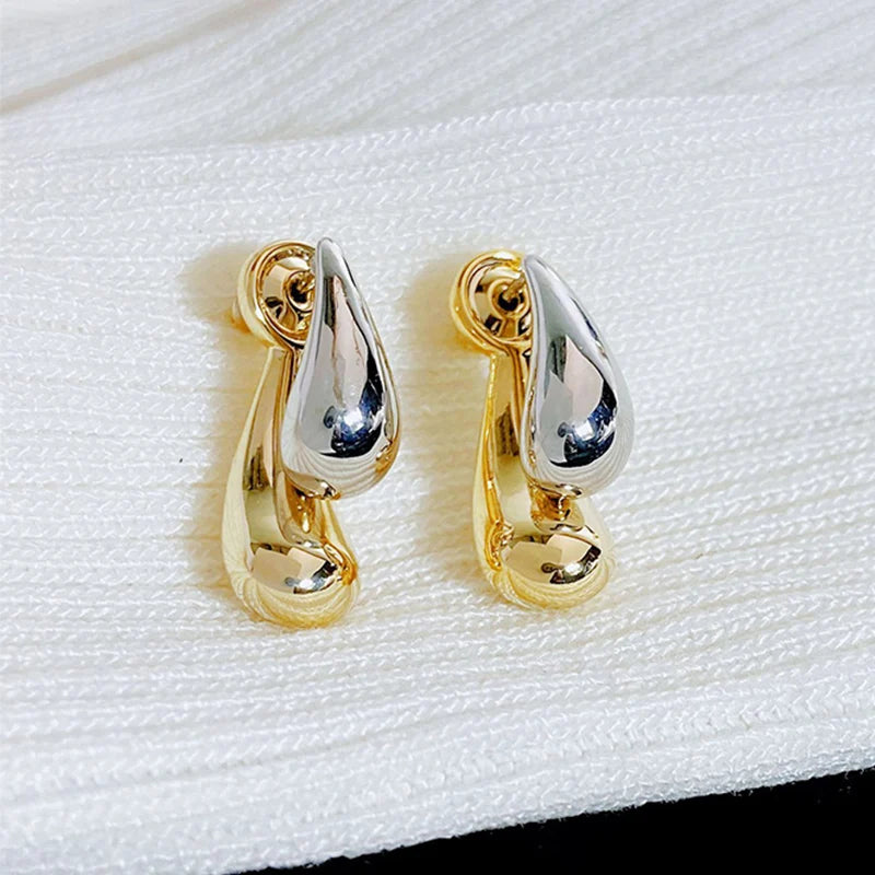 Needle Water Drop Earrings