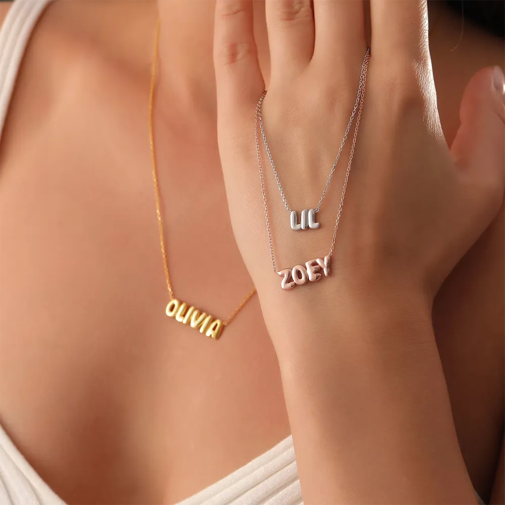 Personalized Bubble Name Necklace
