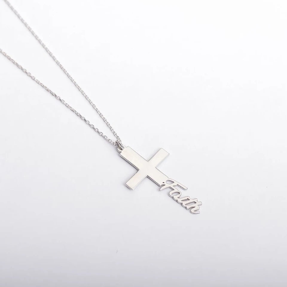 Personalized Stainless Steel Cross Necklace