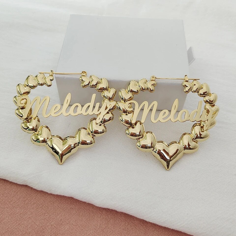 Heart Hoop Custom Earrings