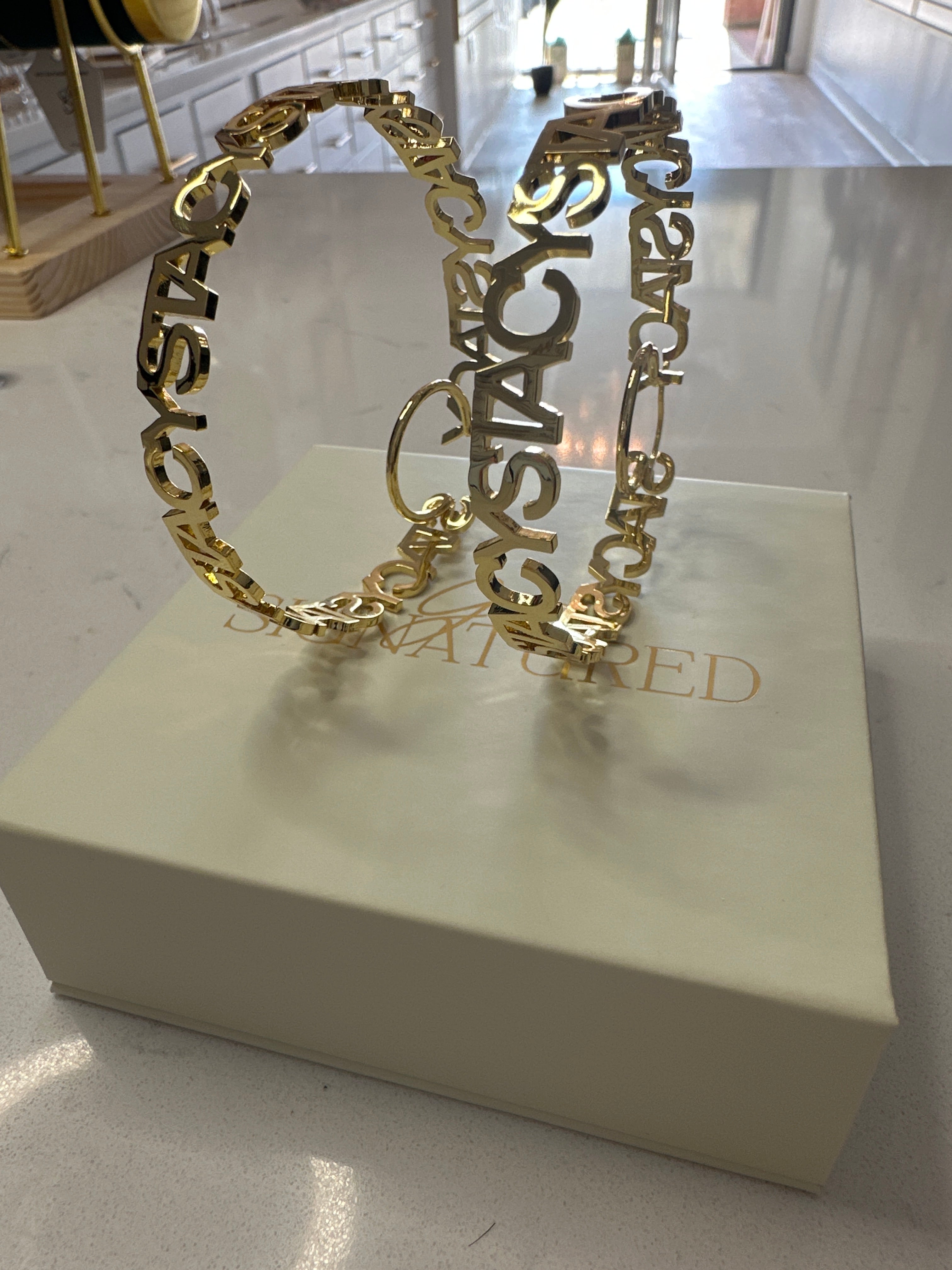 Ready-To-Ship Hoop Name Earrings