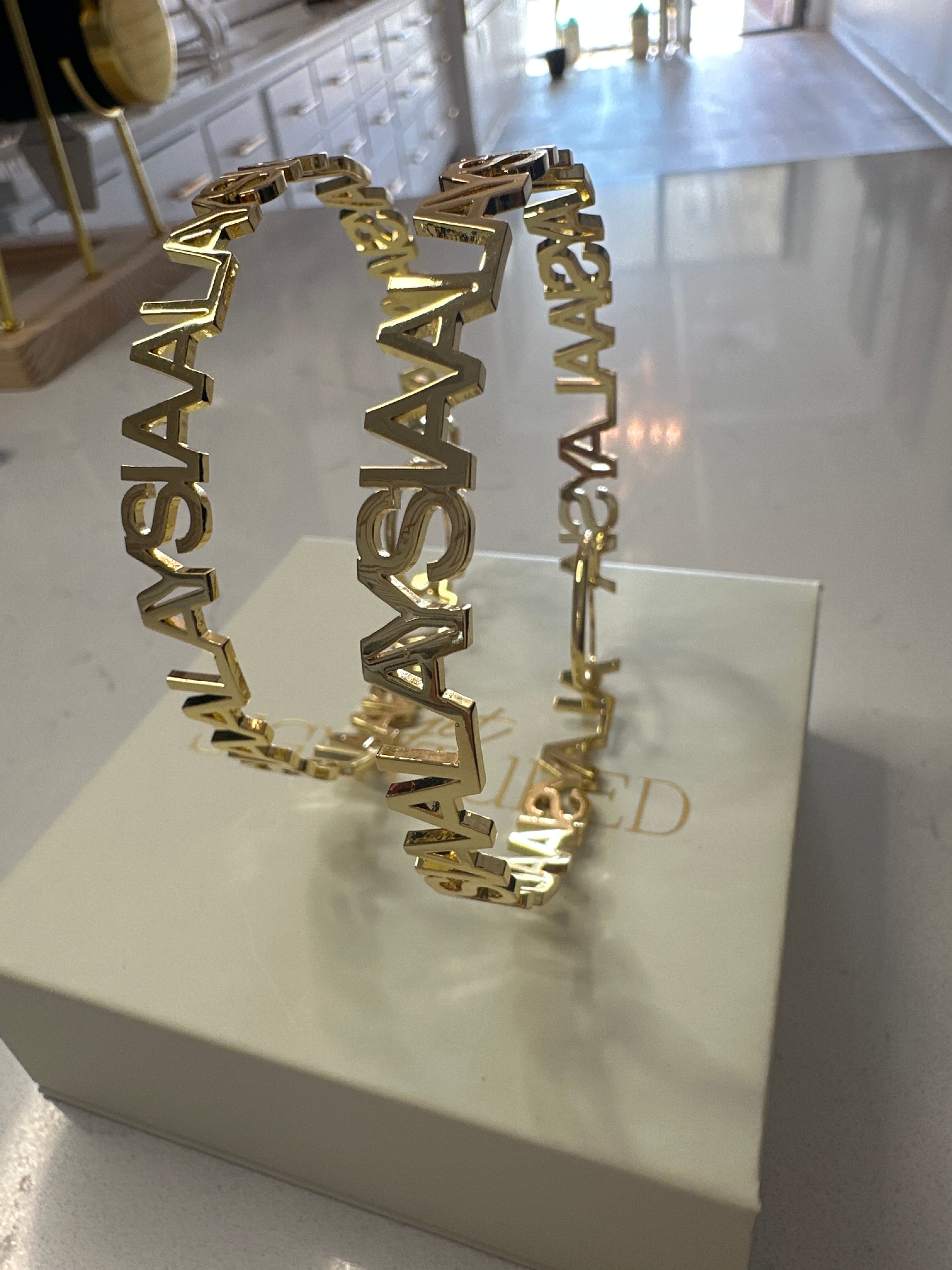 Ready-To-Ship Hoop Name Earrings