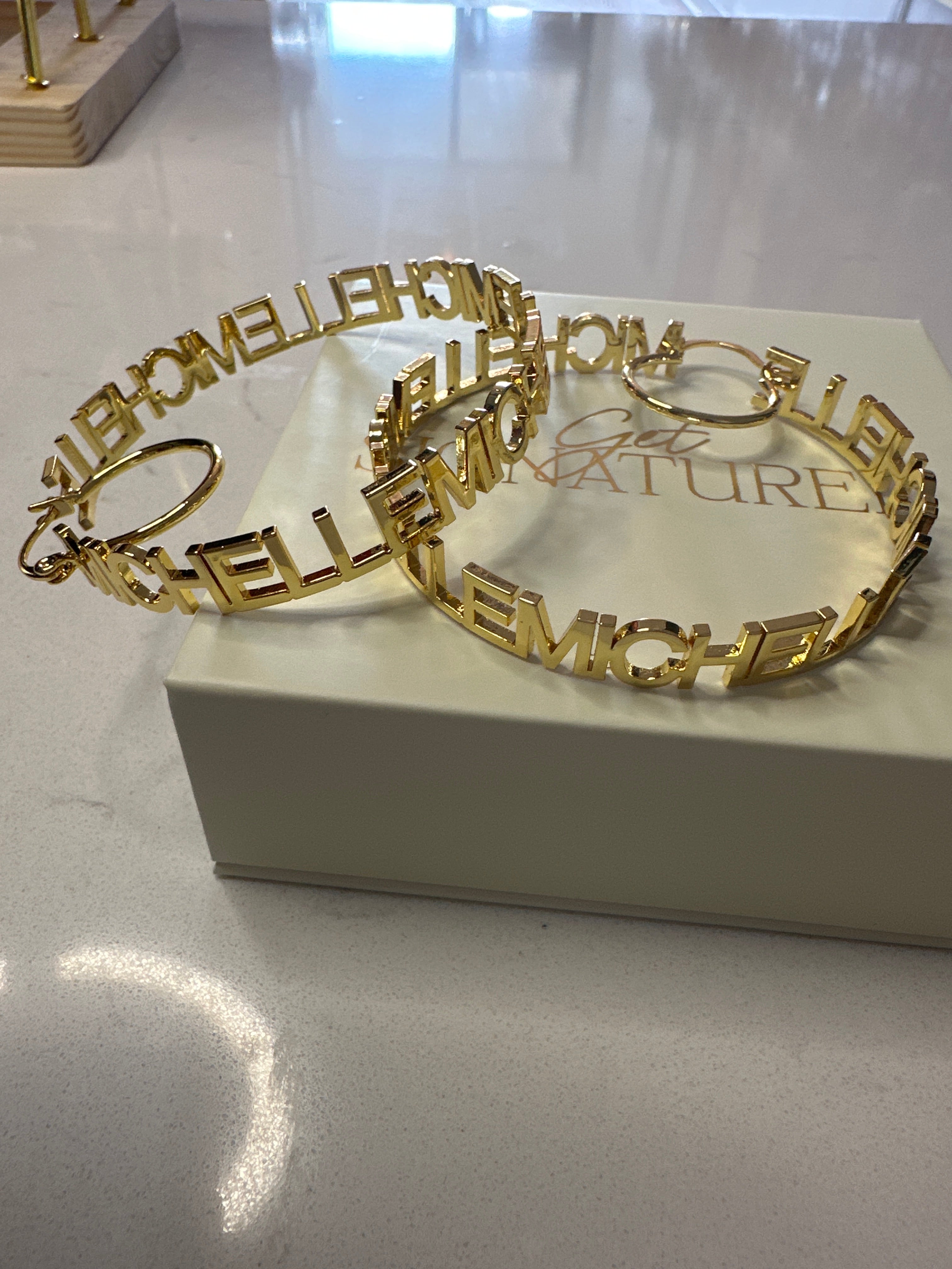 Ready-To-Ship Hoop Name Earrings