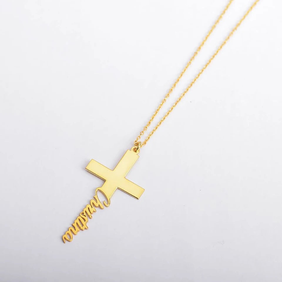 Personalized Stainless Steel Cross Necklace