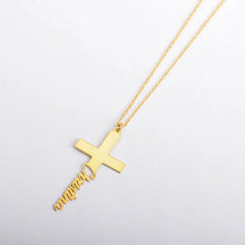 Load image into Gallery viewer, Personalized Stainless Steel Cross Necklace

