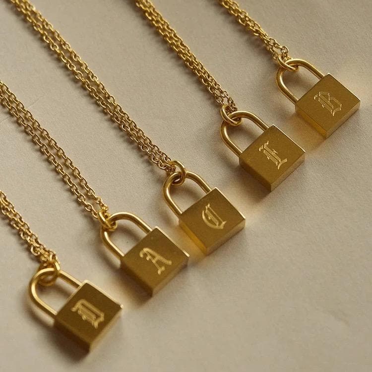 Initial Padlock Necklace