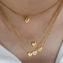 Load image into Gallery viewer, Minimalist Heart Initial Necklace
