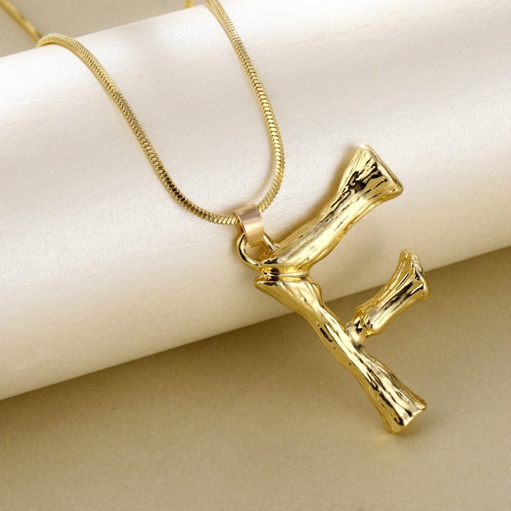 Bamboo Initial Necklace