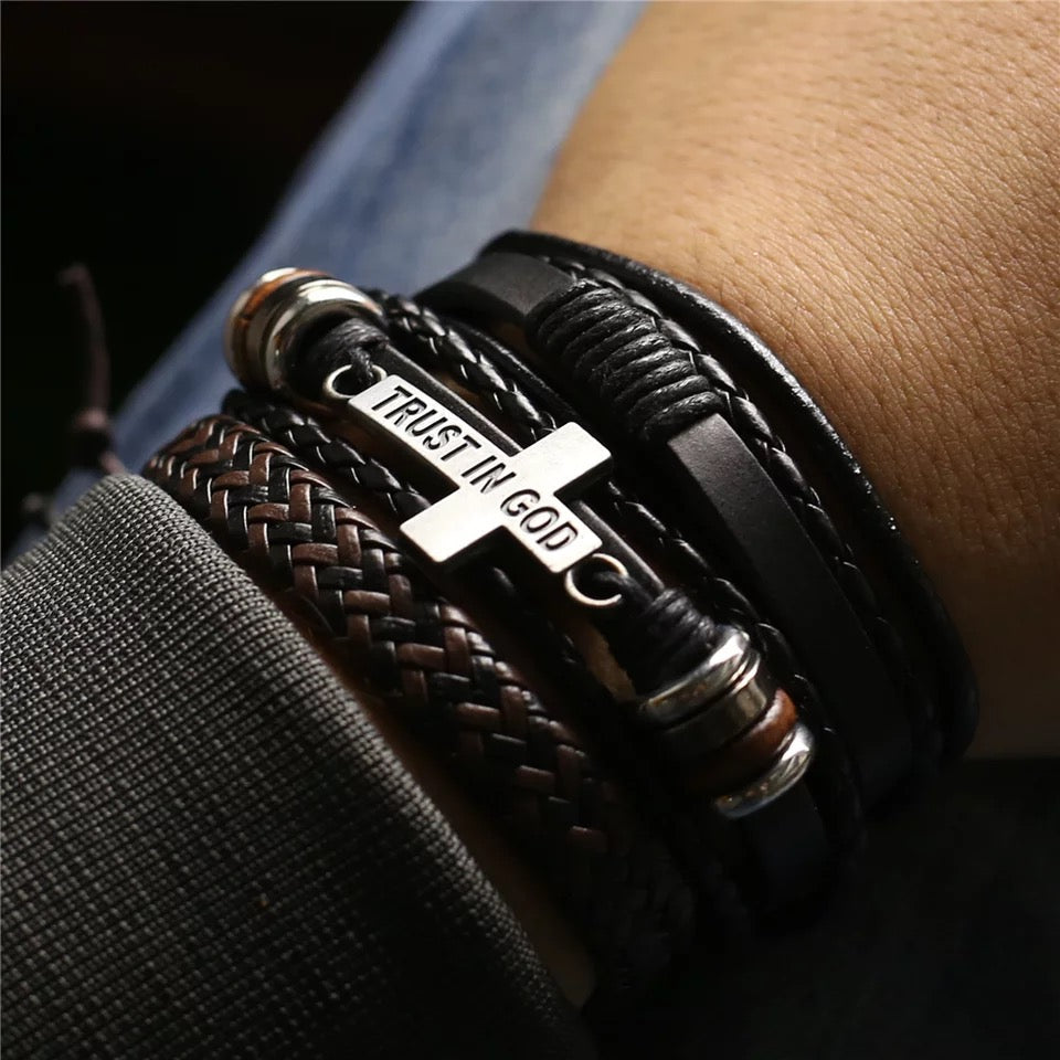 Trust in God Leather Bracelet