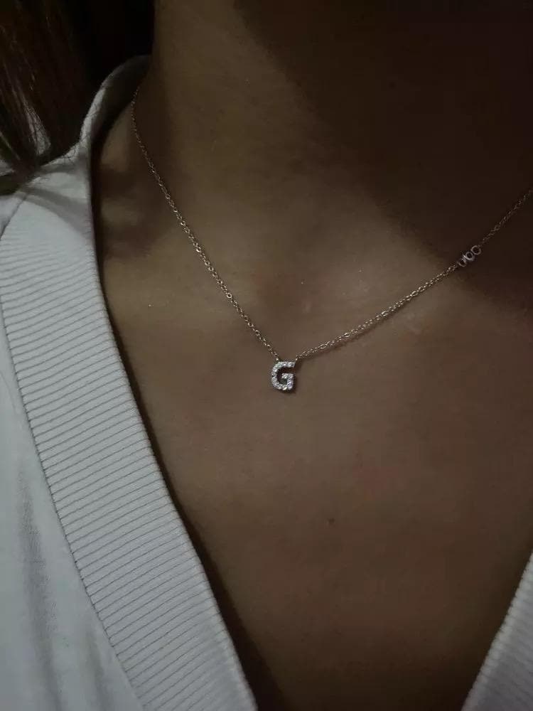 Dainty Minimalist Initial 925 Sterling Silver Necklace