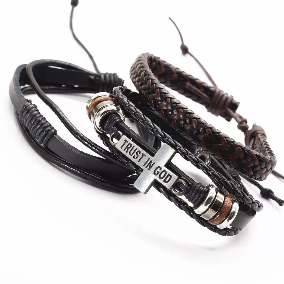 Trust in God Leather Bracelet