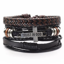 Load image into Gallery viewer, Trust in God Leather Bracelet
