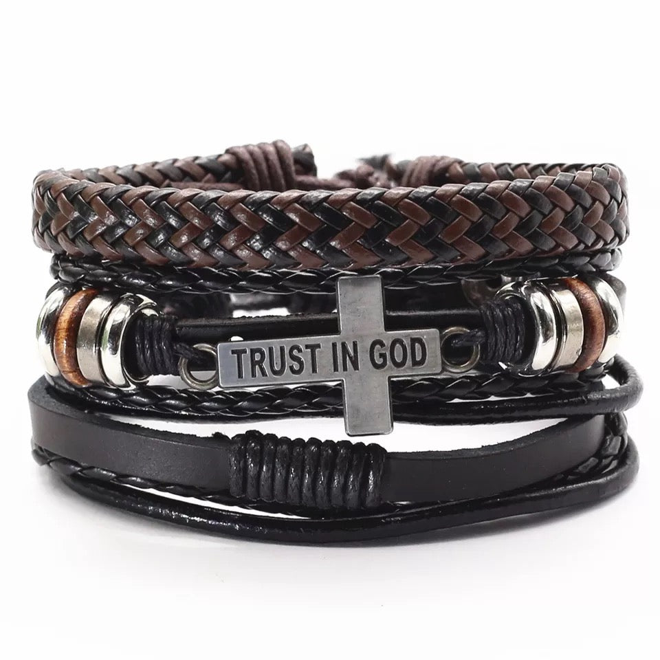 Trust in God Leather Bracelet