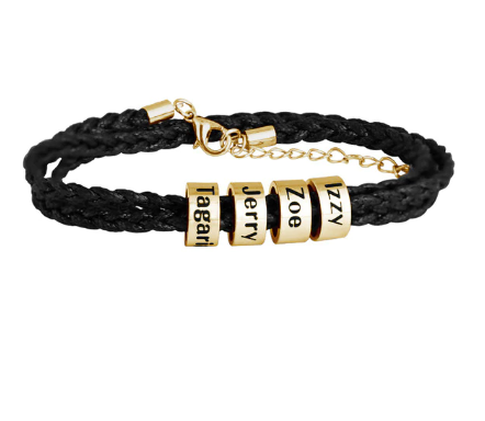 Men's Personalized Leather Bracelet