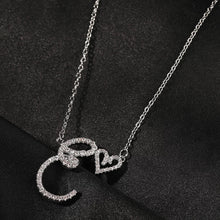 Load image into Gallery viewer, Cursive Initial Heart Necklace
