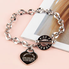 Load image into Gallery viewer, Proverbs 4:23 Heart Charm Link Necklace Bracelet
