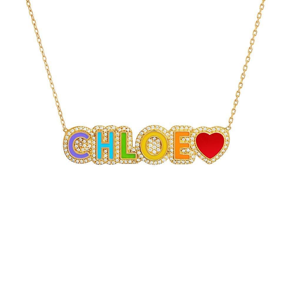 Rainbow Letter Necklace Pendant