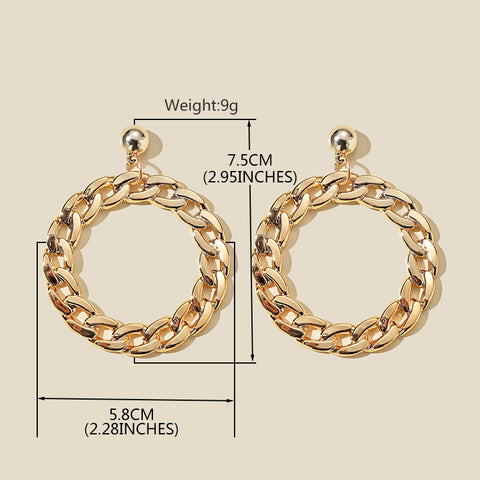 Cuban Chain Gold Earrings