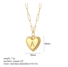 Load image into Gallery viewer, Initial Letter Heart Necklace
