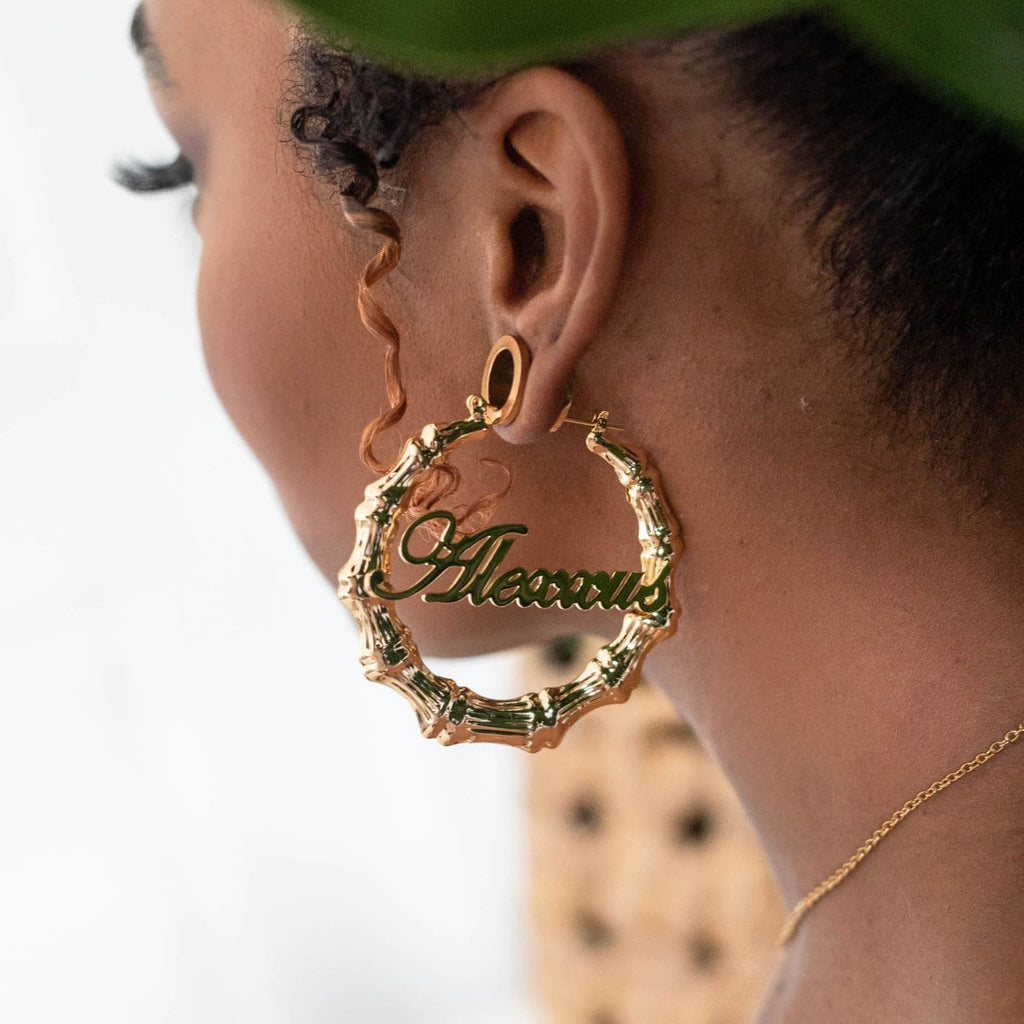 Bamboo Name Earrings