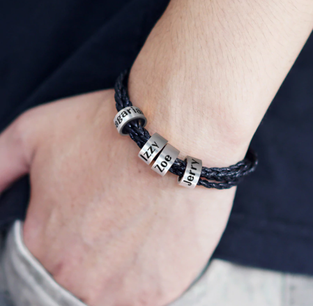 Men's Personalized Leather Bracelet