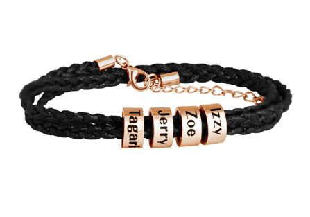 Men's Personalized Leather Bracelet