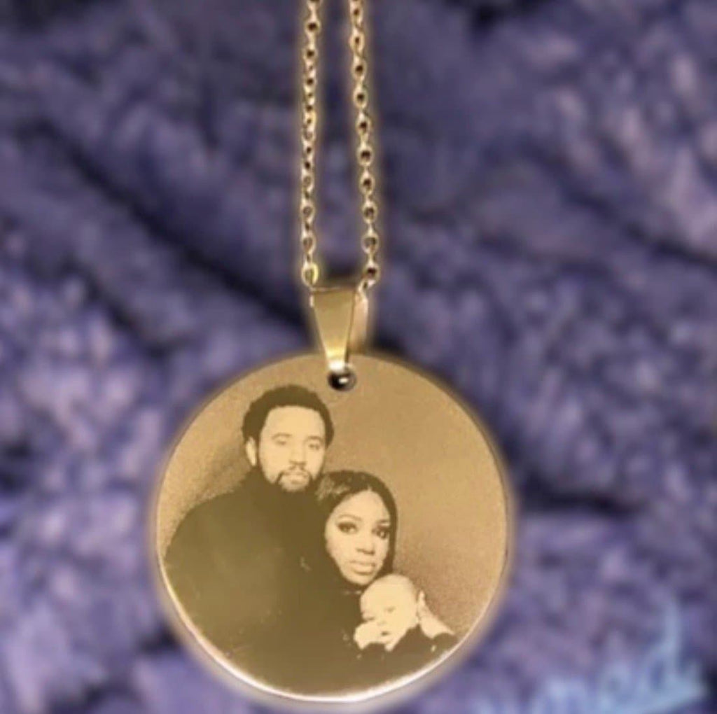 Engraved Photo Necklace