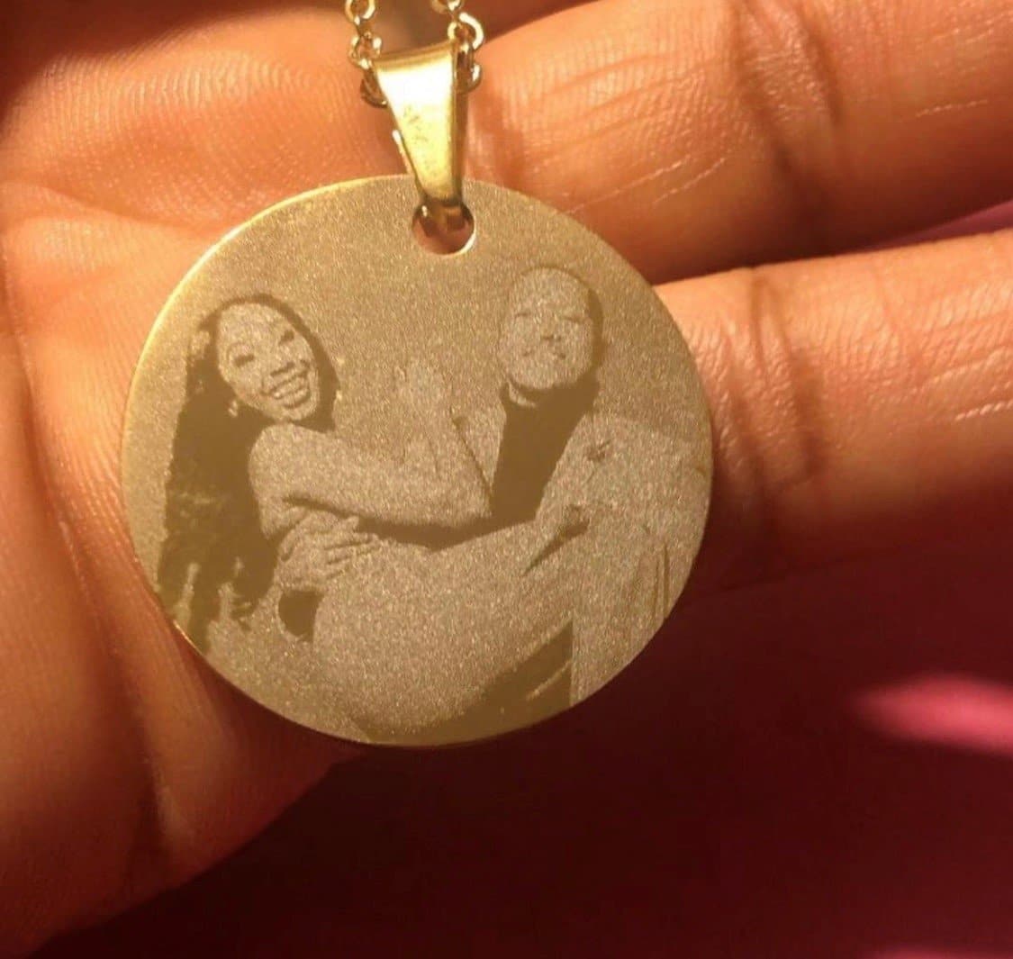 Etched photo necklace Clearance