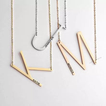 Load image into Gallery viewer, Personalized Sideways Initial Necklace
