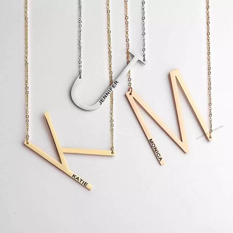 Personalized Sideways Initial Necklace