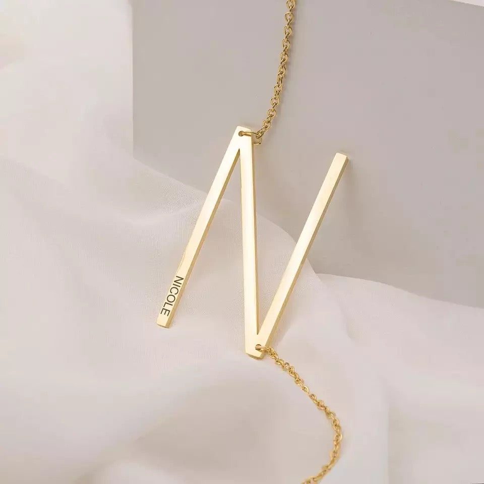 Personalized Sideways Initial Necklace