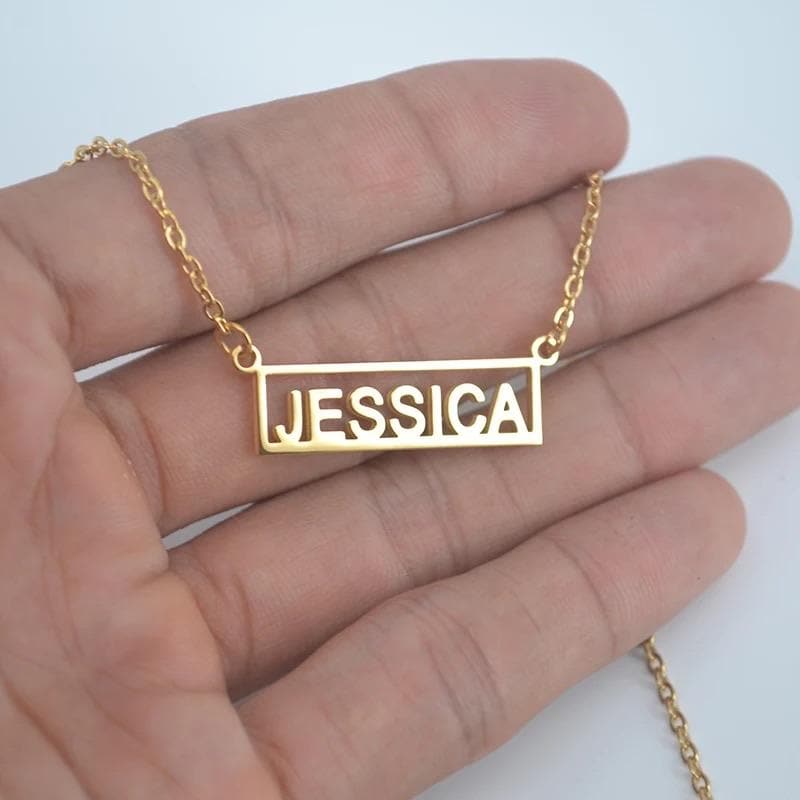 Block Style Personalized Necklace