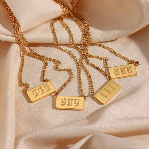 Lucky Number Bar Necklace