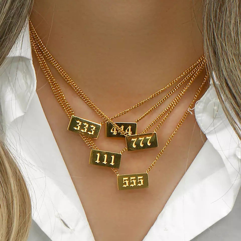 Lucky Number Bar Necklace